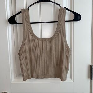 H & M ribbed knit tan crop top